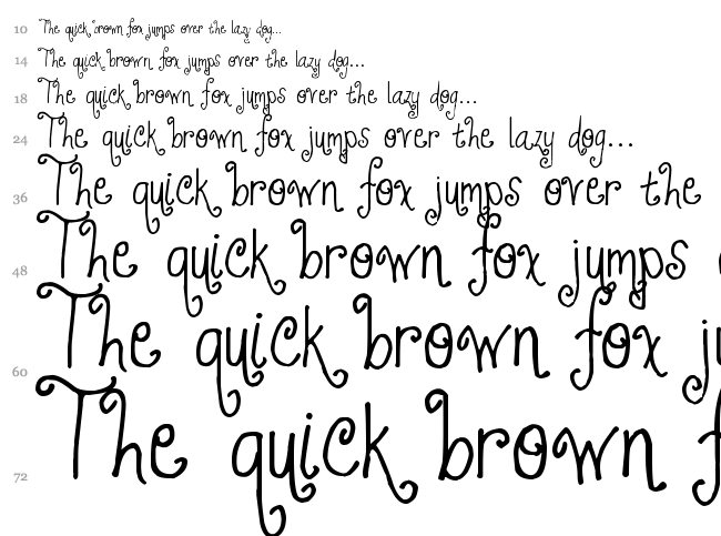 Jheri Curls font waterfall